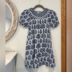 Crewcuts Navy and White Smocked dress, 10